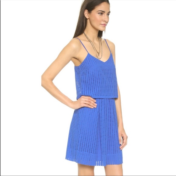 Madewell Dresses & Skirts - Madewell Eyelet Overlay blue spaghetti Strap Dress